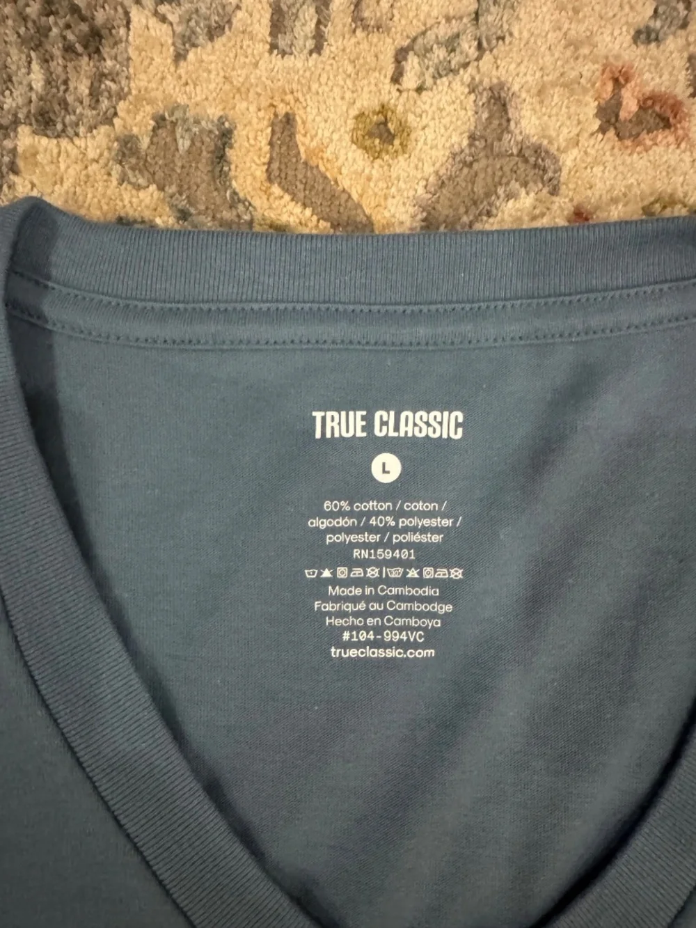 Indigo Blue True Classic V Neck Large